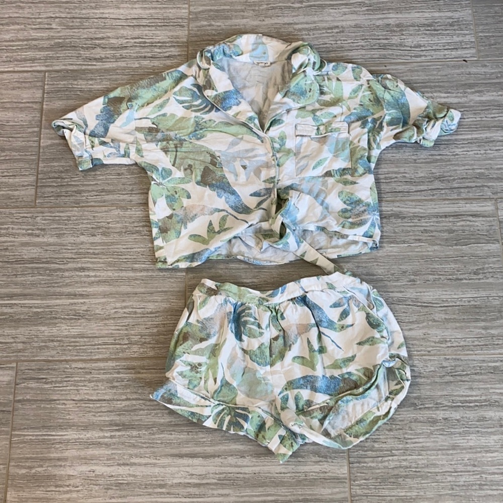 Two piece shirt and shorts